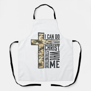 Faith Cross I Can Do All Things Christian Shirt Apron