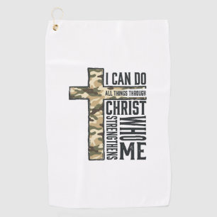 Faith Cross I Can Do All Things Christian Shirt Golf Towel