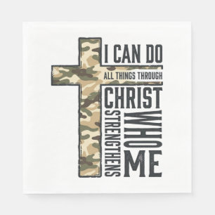 Faith Cross I Can Do All Things Christian Shirt Napkin
