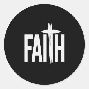 Faith Cross Jesus Bible Classic Round Sticker