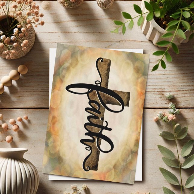Faith Cross Modern Sympathy Religious Pretty Card (Creator Uploaded)