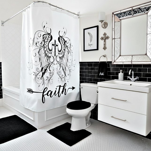 Faith  cross  shower curtain (Creator Uploaded)