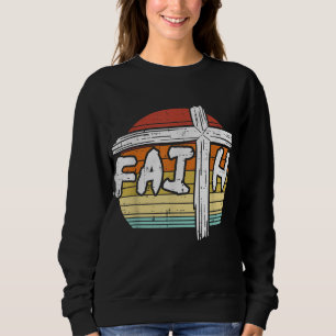 Faith Cross Sunset Religious God Jesus Christian M Sweatshirt