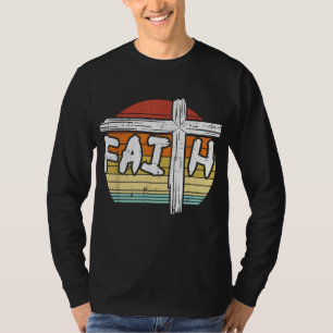 Faith Cross Sunset Religious God Jesus Christian M T-Shirt