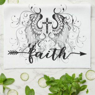 Faith cross tea towel