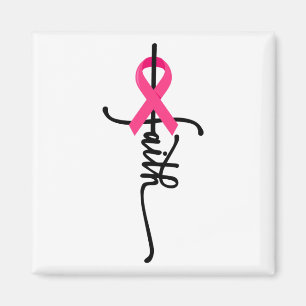 Faith Cross Warrior Survivor Pink Ribbon Breast Ca Magnet