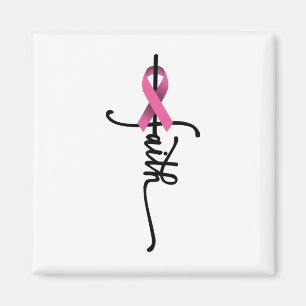 Faith Cross Warrior Survivor Pink Ribbon Breast Ca Magnet