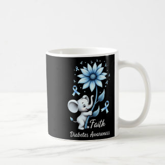 Faith Cute Elephants Sunflower Diabetes Awareness Coffee Mug