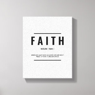 Faith Definition   Inspirational Quote Canvas Print
