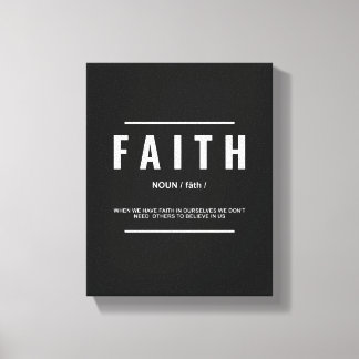 Faith Definition | Inspirational Quote Canvas Print