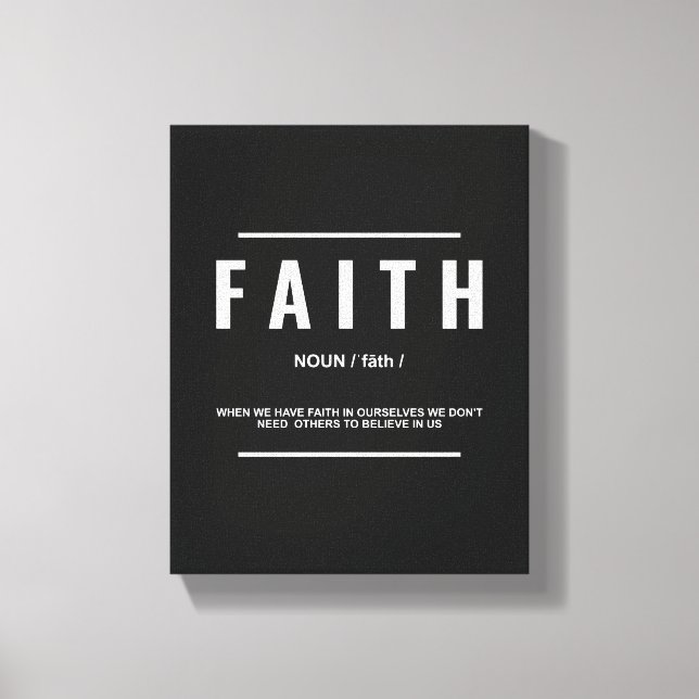 Faith Definition | Inspirational Quote Wall Art (Front)
