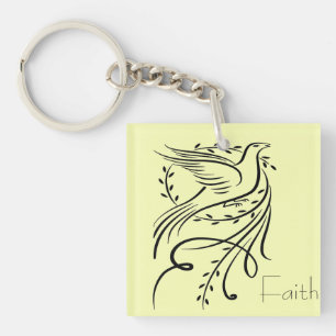 Faith Dove Acrylic Keychain