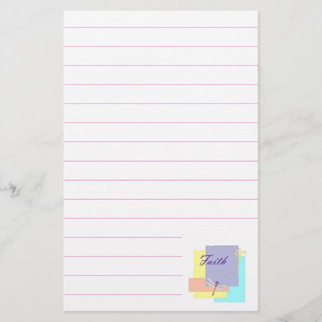 Faith dragonfly stationery (Front)