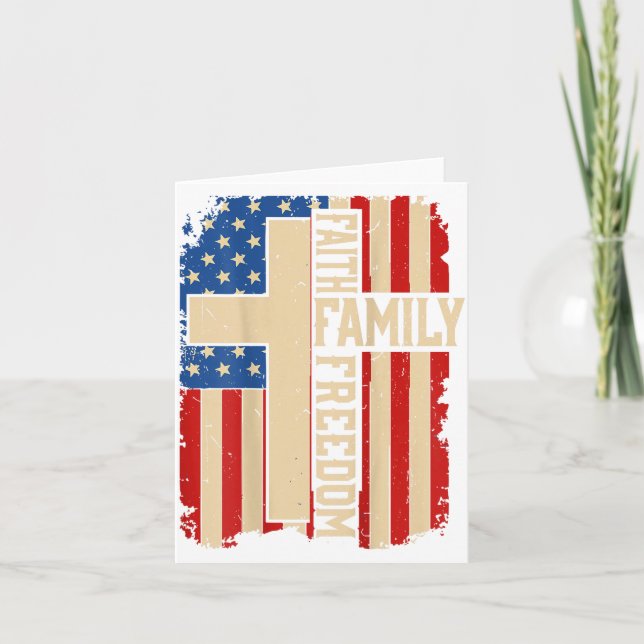 Faith Family Dom God Country Patriotic Christian O Card (Front)