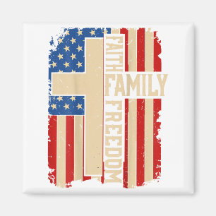 Faith Family Dom God Country Patriotic Christian O Magnet