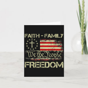 Faith Family Dom Patriotic Christian Cross America Card