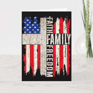 Faith Family Dom - Patriotic Christian Vintage Usa Card