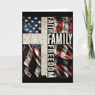 Faith Family Dom - Patriotic Christian Vintage Usa Card