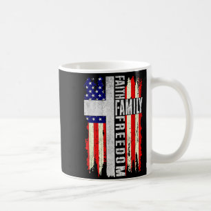 Faith Family Dom - Patriotic Christian Vintage Usa Coffee Mug