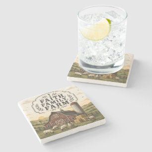 Faith Family Farm Stone Coaster