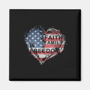 Faith Family Farming Freedom American Flag 4th Of Magnet