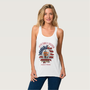 FAITH FAMILY FREEDOM 4TH OF JULY USA CUSTOMIZED SINGLET
