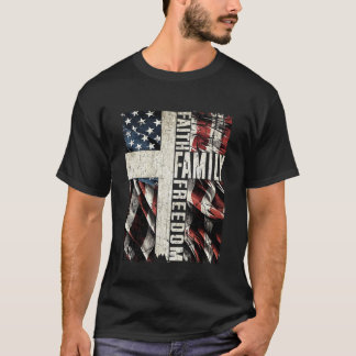 Faith Family Freedom - Patriotic Christian Vintage T-Shirt