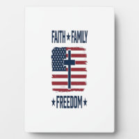 Faith Family Freedom Patriotic Cross USA Flag Vect
