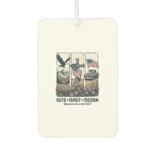 Faith Family Freedom Vintage Patriotic Eagle Car Air Freshener
