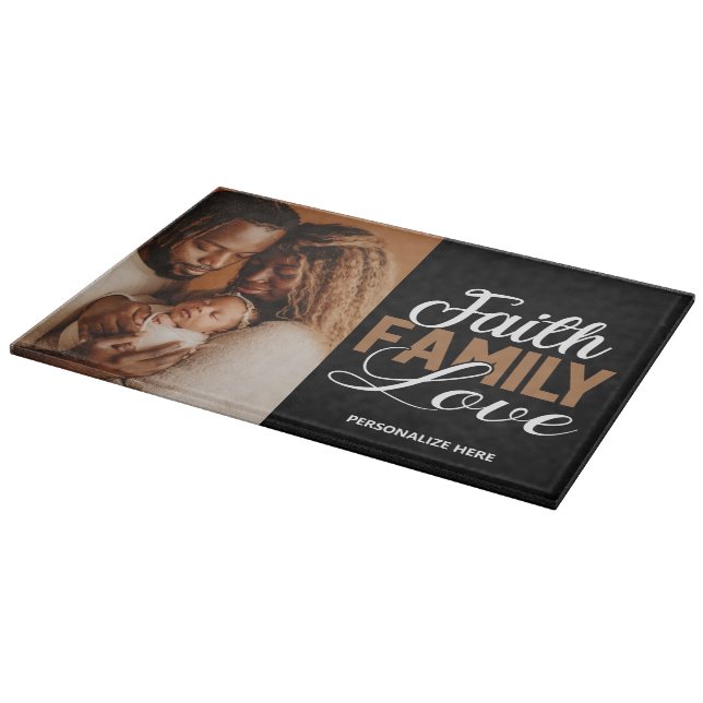 Faith Family Love Personalised Cutting Board (Corner)
