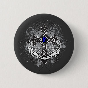 Faith Family Prayer Cross - Colon Cancer 6 Cm Round Badge