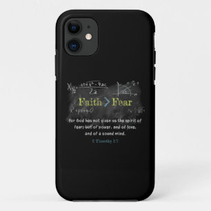 Faith > Fear 2 Timothy 1:7 Christian Verse Math Case-Mate iPhone Case