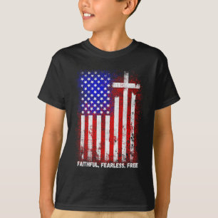 Faith Fear Christian Cross Jesus Christ Men Women  T-Shirt