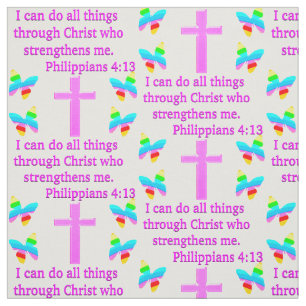 FAITH FILLED PHILIPPIANS 4:13 DESIGN FABRIC