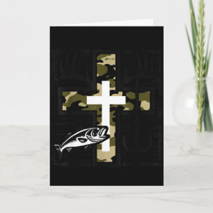 Faith Fishing Hunting Camo Cross With Hook B Chris Card