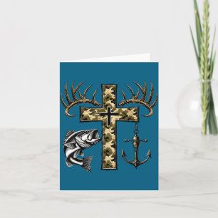 Faith Fishing Hunting Camo Cross With Hook B Chris Card