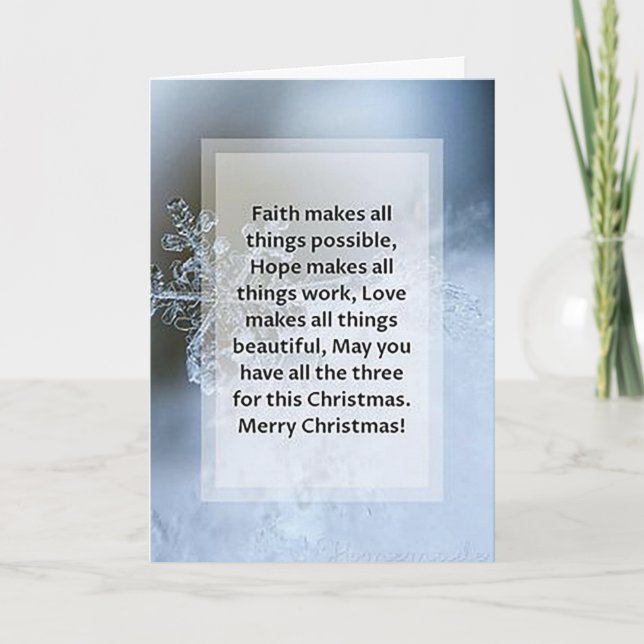 Faith Folded Christmas Greeting Card (Front)