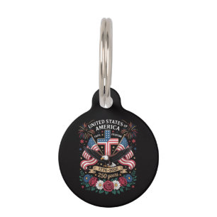 Faith Freedom 250 Years 1776 2026 Independence USA Pet Tag