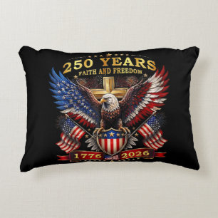 Faith Freedom 250 Years 1776 2026 Patriotic Eagle Decorative Cushion