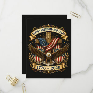 Faith Freedom 250 Years 250th Anniversary  Invitation Postcard