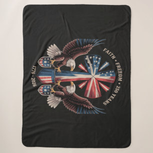 Faith Freedom 250 Years 250th Anniversary USA Sherpa Blanket