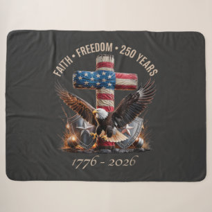 Faith Freedom 250 Years Sherpa Blanket