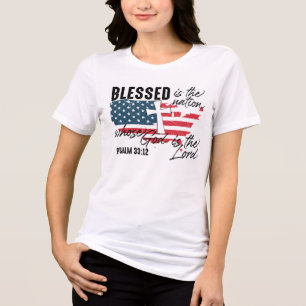 Faith & Freedom: Psalm 33:12 Tri-Blend Shirt