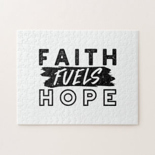 Faith Fuels Hope Quote – Uplifting Christian Art Jigsaw Puzzle