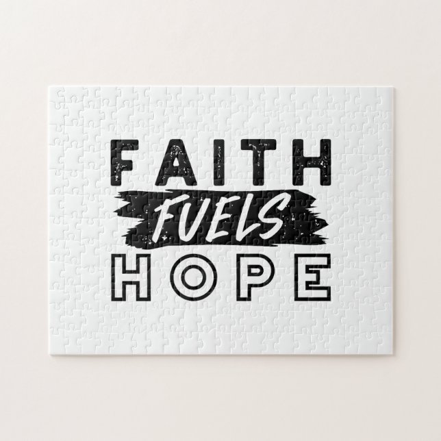 Faith Fuels Hope Quote – Uplifting Christian Art Jigsaw Puzzle (Horizontal)