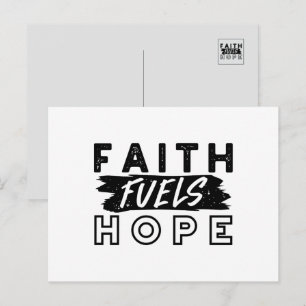 Faith Fuels Hope Quote – Uplifting Christian Art Postcard