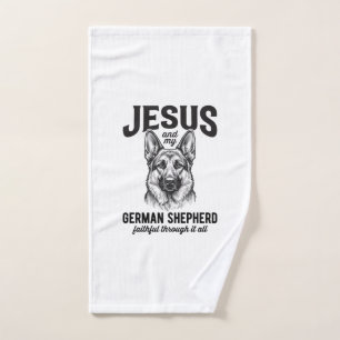 Faith German Shepherd Shirt for Christian Dog Love Hand Towel