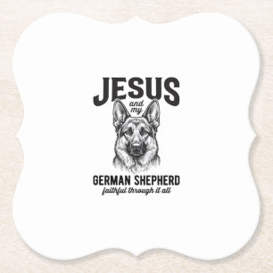 Faith German Shepherd Shirt for Christian Dog Love Paper Coaster