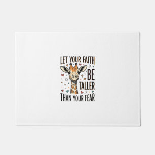 Faith Giraffe Inspirational Vintage Shirt Design_1 Doormat