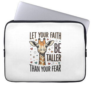 Faith Giraffe Inspirational Vintage Shirt Design_1 Laptop Sleeve